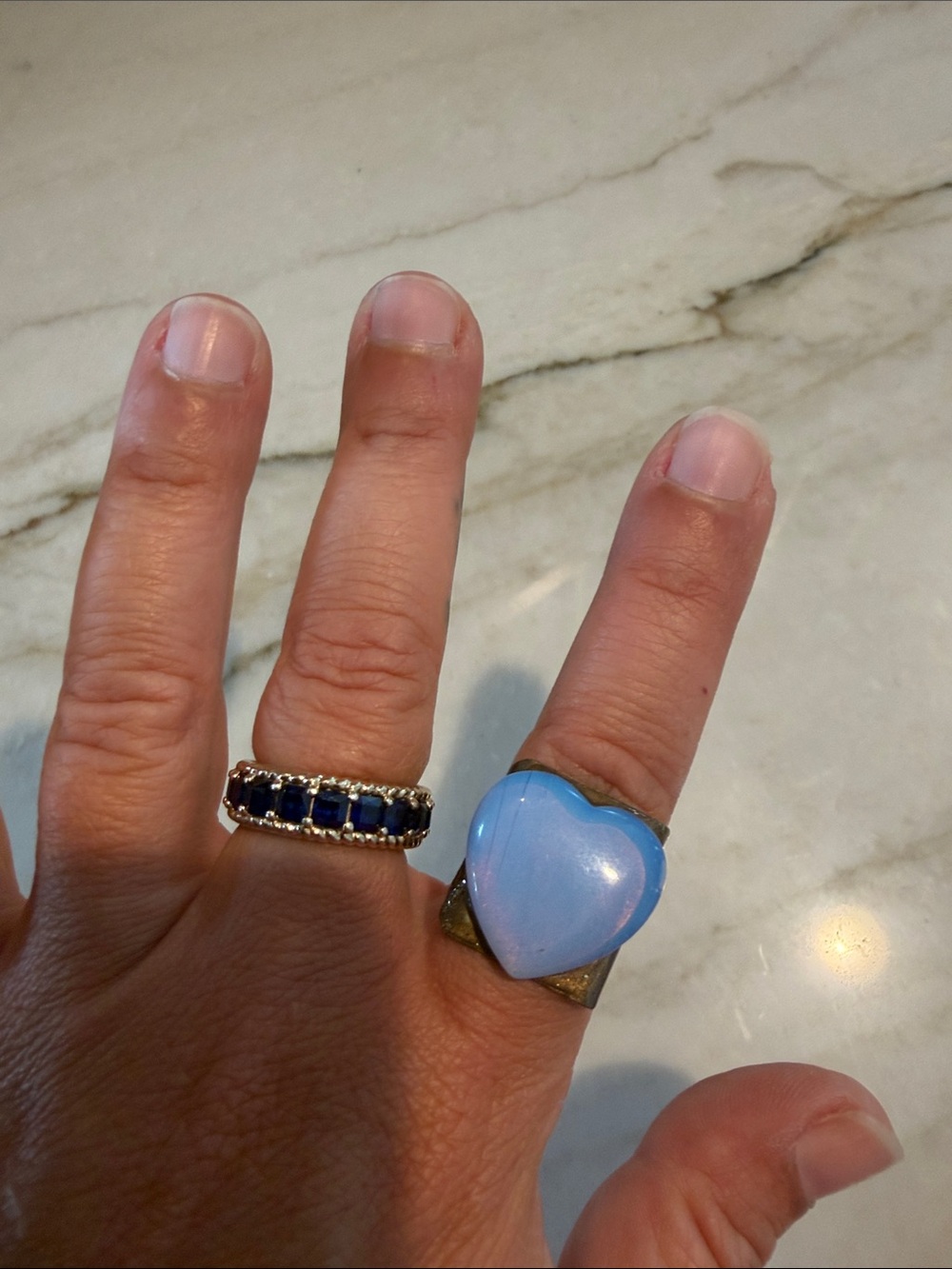 Opalite heart ring
